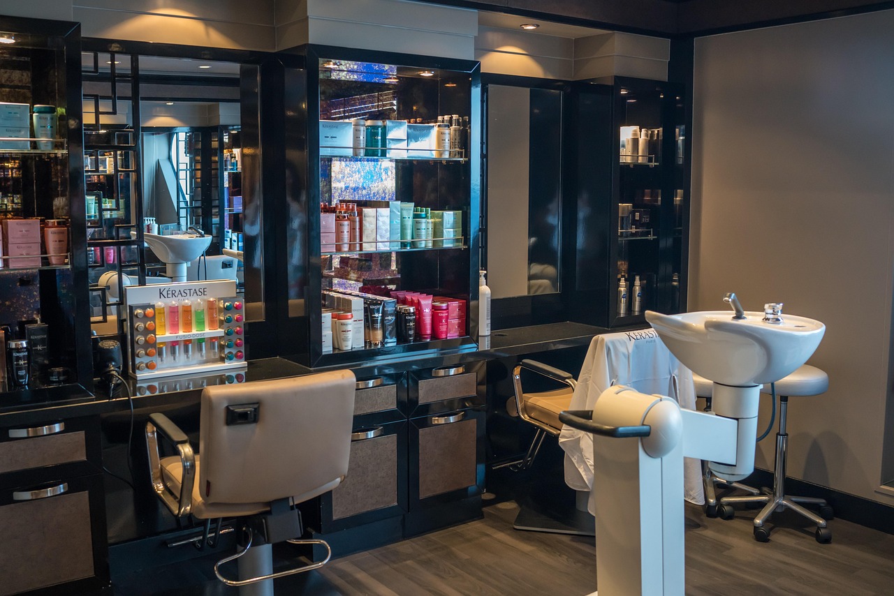 Salon chairs and a styling table